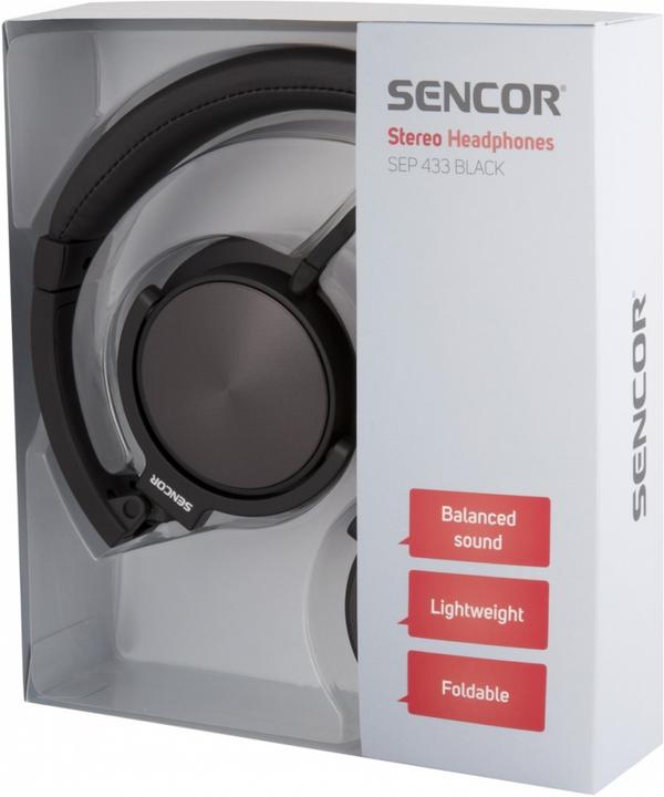 Image du produit Sencor Casque stéréo filaire SEP microphone 433, câble détachable (Filaire)