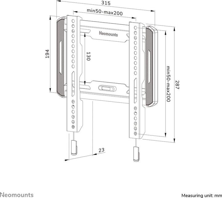 Immagine prodotto Neomounts WAH 1TFT 1Joint Max.45 (Muro, 45 kg, 24" - 65")