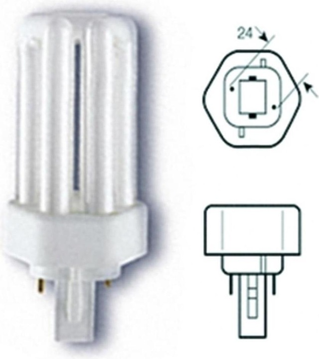 Produktbild Osram Kompakt LLp 13W-840 (-21) DULUX T TC-T 2PIN GX24D-1 A,17kWh/1000h (GX24d-1, 14.10 W, 900 lm, 1 x, G)