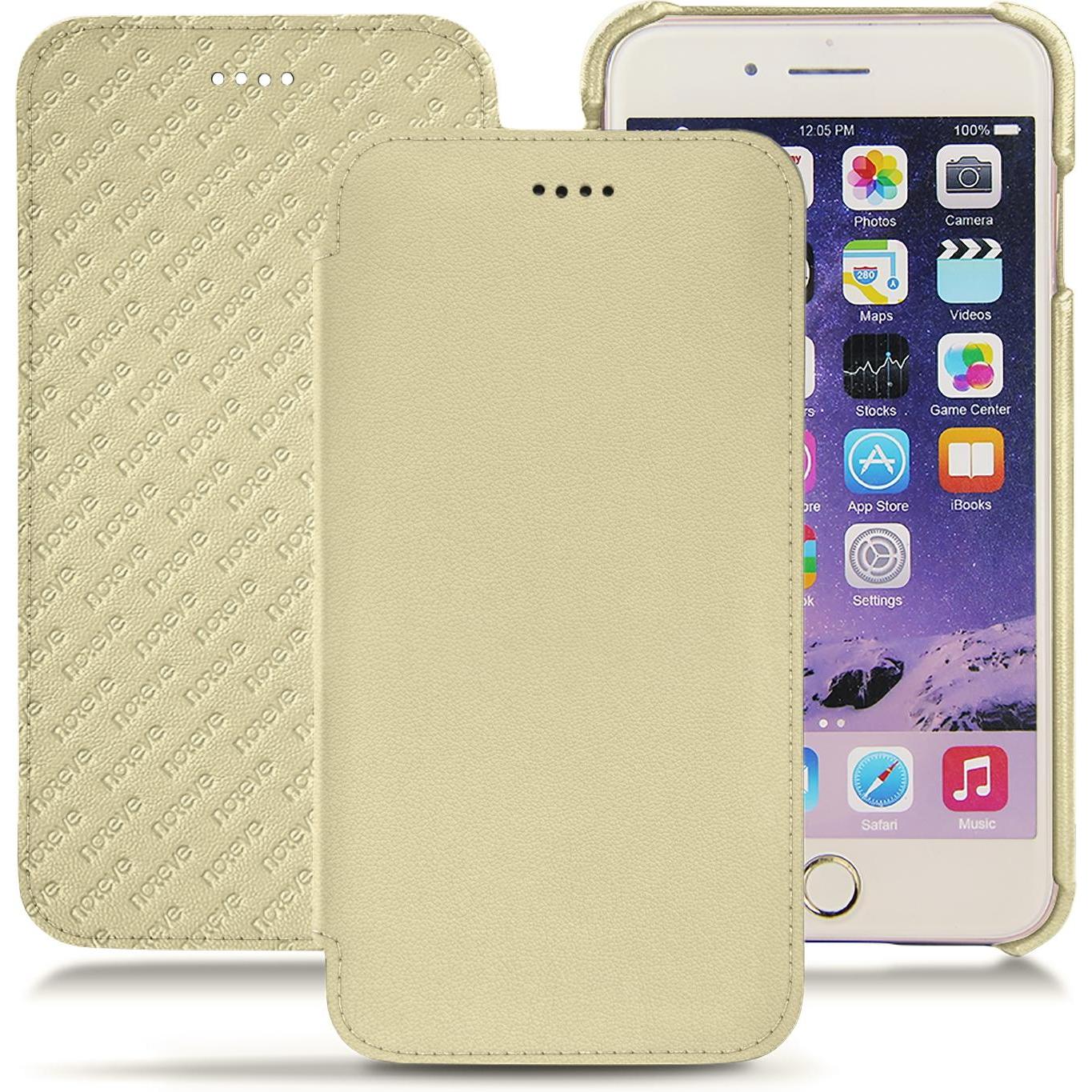 Noreve Lederschutzhülle horizontal (Apple iPhone 7 Plus), Smartphone Hülle, Beige