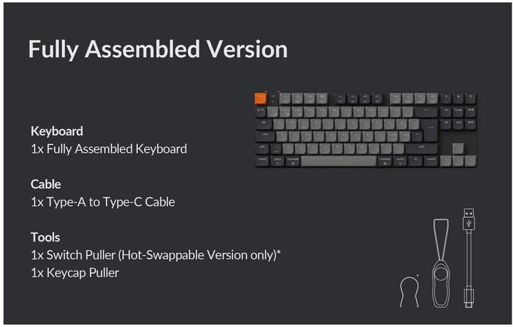 Actual product image Keychron Gaming-Tastatur K1 QMK Version 6 Brown Switch (CH, Cable, Wireless)