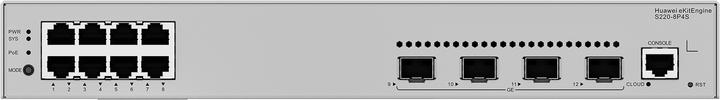 Produktbild Huawei S220-8P4S 8x10/100/1000BASE-T ports 125W PoE+ 4xGE SFP ports AC power eKit (12 Ports)