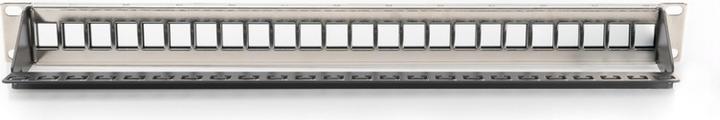 Actual product image Digitus Modular Patch Panel shielded 24-port blank 1U rack mount color black transparent logo fields
