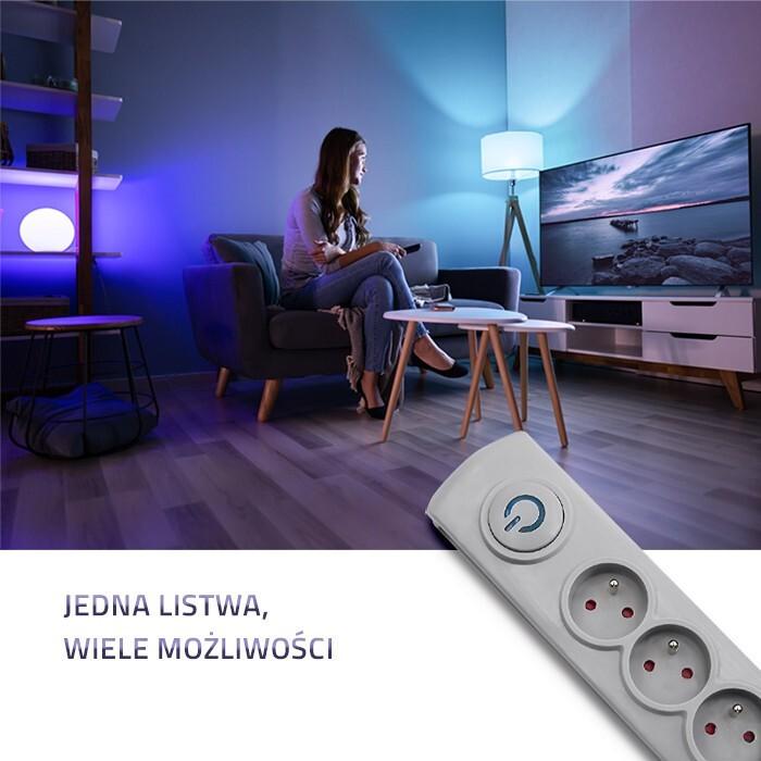 Actual product image Qoltec Surge protector 5 sockets 3m gr (5x, CEE 7/4, 3 m)