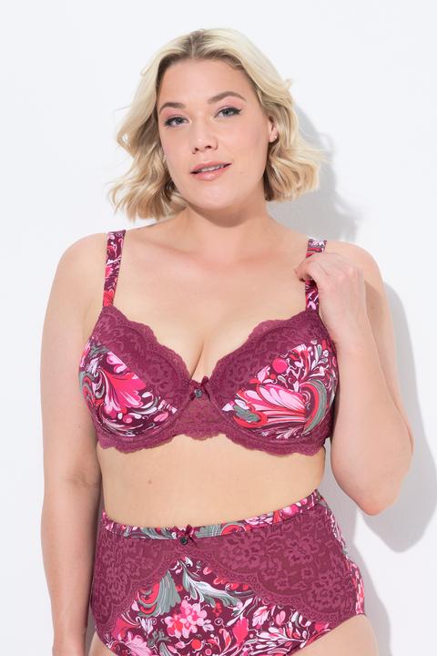 Actual product image Ulla Popken Floral Print Underwire Bra (90 E)