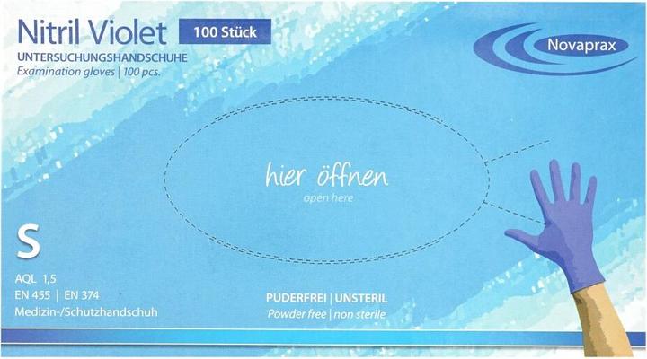 Produktbild 3A Novaprax Nitrilhandschuhe, puderfrei, 100 Stück, Grösse S, violett (S)