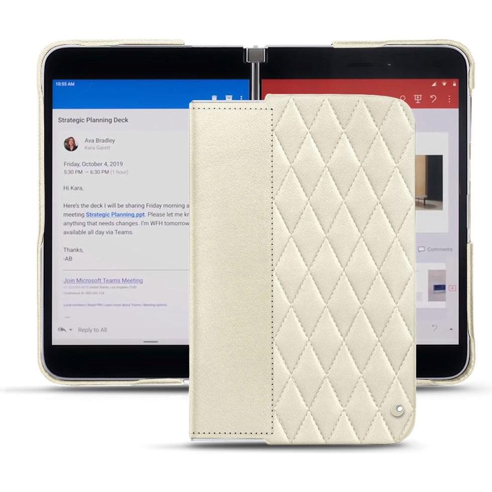 Noreve Lederschutzhülle (Microsoft Surface Duo), Smartphone Hülle, Weiss