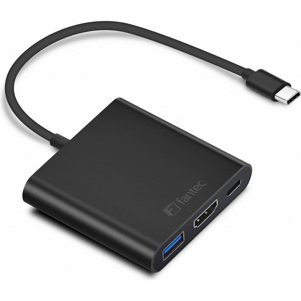 Thumbnail - Fantec USB Typ-C Hub (USB-C), Dockingstation + USB Hub, Schwarz
