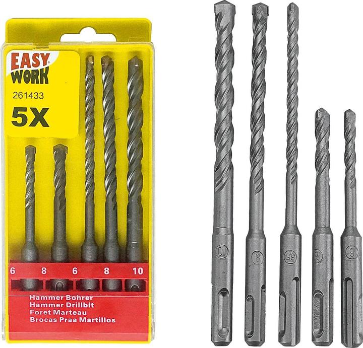 Easy Work Set di trapani a percussione SDS (10 mm, 6, 8)