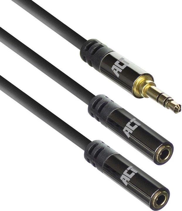 Actual product image 0.15 meters High Quality audio splitter cable 3.5 mm jack male - 2x female (0.15 m, 3.5mm jack (AUX))