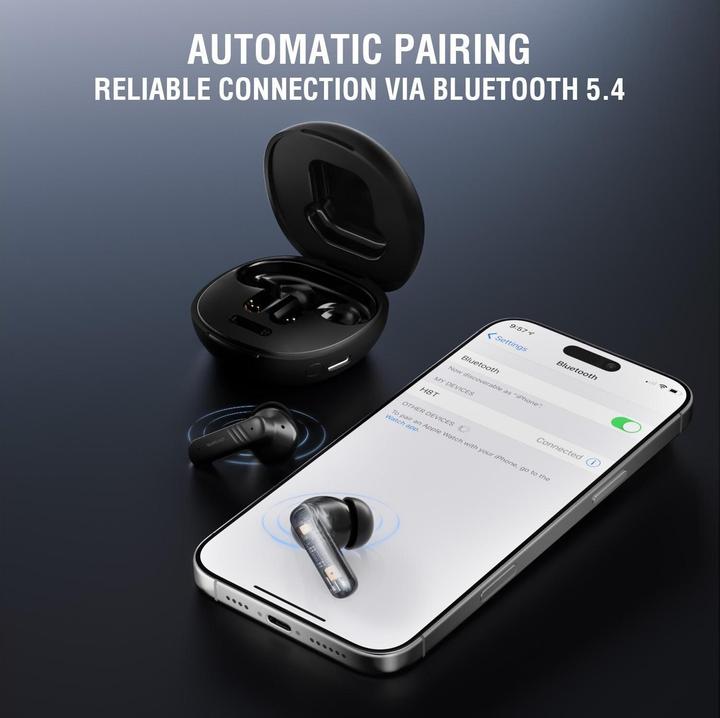 Actual product image 4smarts True Wireless In-Ear-Kopfhörer SkyBuds Screen Pro ANC (ANC, 5 h, Wireless)