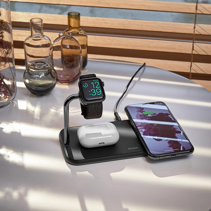 Immagine prodotto Zens Alluminio Dual Wireless Charger + orologio (20 W)