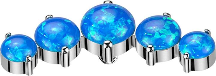 Immagine prodotto Star Piercing Ancora dermica curva in argento cinque opali blu (senza ottone, Titanio)