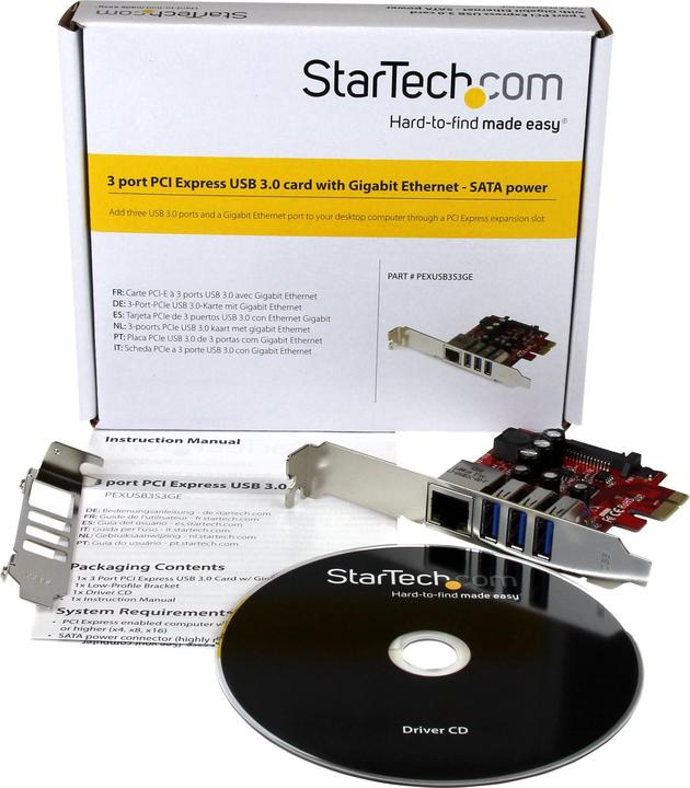 Image du produit StarTech CARTE PCIE USB 3.0 3 PORTS + GBE