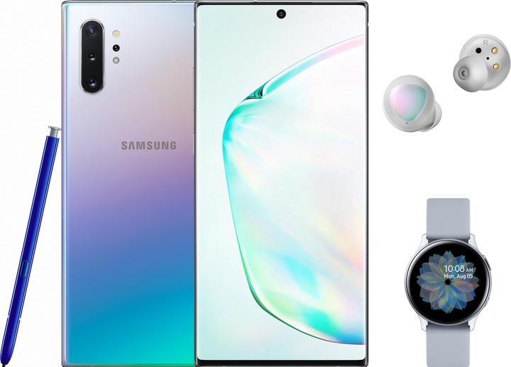 Produktbild Samsung Galaxy Note 10+ Anniversary Bundle (256 GB, Aura Glow, 6.80", Hybrid Dual SIM, 16 Mpx, 4G)