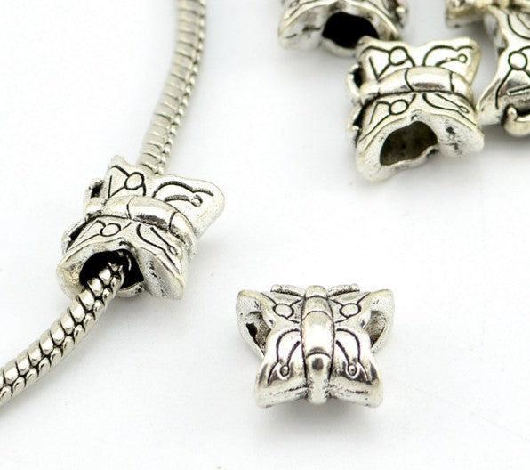 Produktbild Hermex Schmetterling Sommervogel Bead Perle - Silbrig (Zink-Legierung)