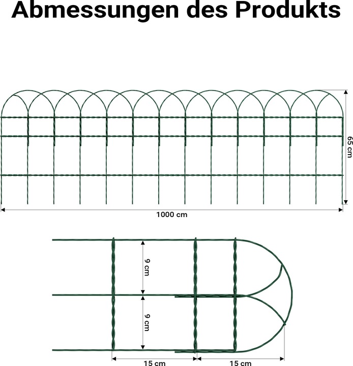 Actual product image Wiltec Garden Fence 0.65x10m Green, Weatherproof and Rust-Resistant Wire Mesh