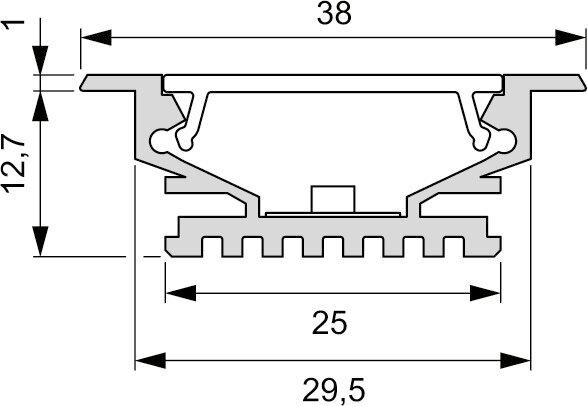 Actual product image L&S LED recessed profiles Manila Plus without light screen