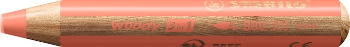 Actual product image STABILO woody 3 in 1 coloured pencil with sharpener and brush (Pastel shades, 18 x)