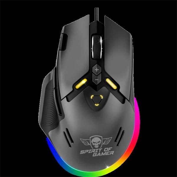 Spirit Of Gamer Mouse Elite M60 Weiss RGB 8000 DPI 12000 dpi (Cablato, Senza fili), Mouse, Bianco