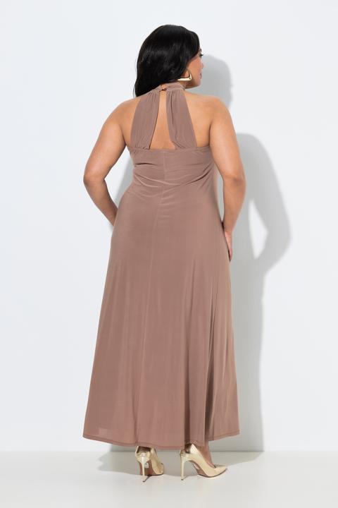 Image du produit Ulla Popken Robe maxi avec drapé, s'attachant dans la nuque, modèle sans manches (42, 44)