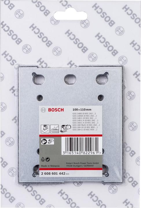 Produktbild Bosch Professional Zubehör Schleifplatte, 110 x 100 mm, mit Filz