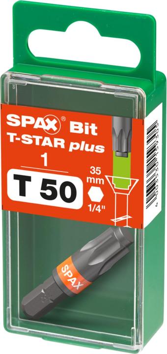 Productafbeelding Spax BIT T-STAR PLUS T50 35mm S (Zeskantbus TX)