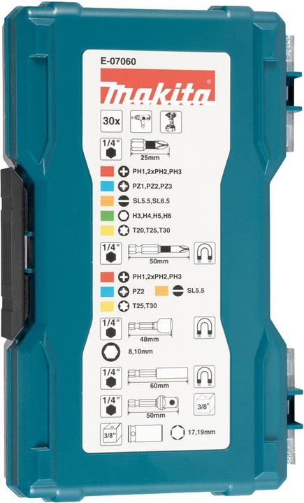 Productafbeelding Makita Bitset 30 st. (Kruis Pozidriv PZ, Cross Phillips PH)