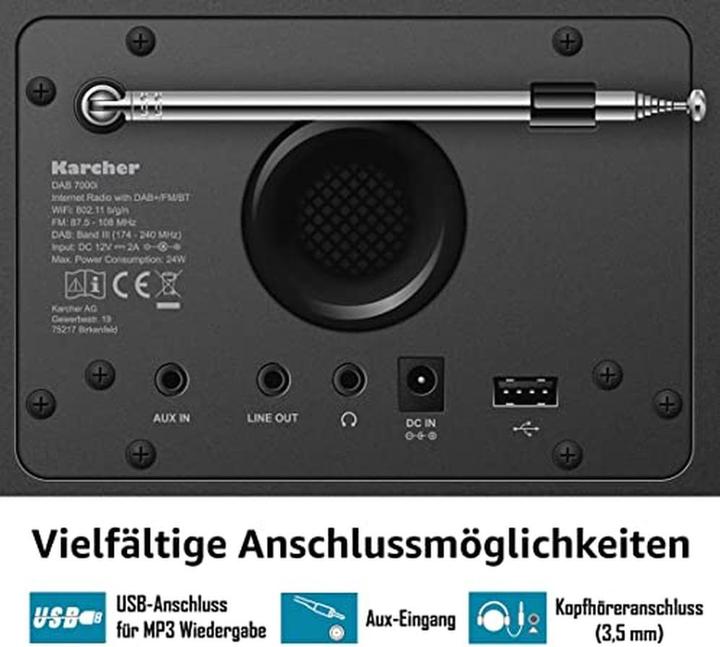 Actual product image Karcher DAB 7000i (Web radio, DAB+, Bluetooth, Wi-Fi)