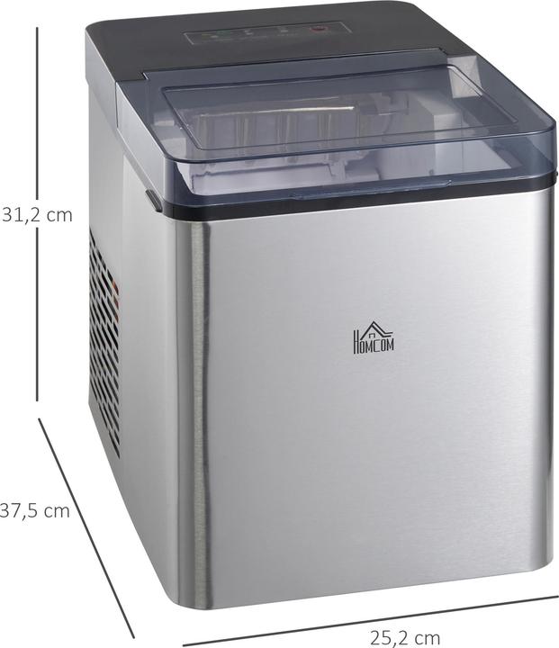 Produktbild Swisshandel24 Eiswürfelmaschine, 2, 1 Liter Wasser, 15 kg in 24 h, Selbstreinigend, Weiss, inkl. Eiswanne + Eissch