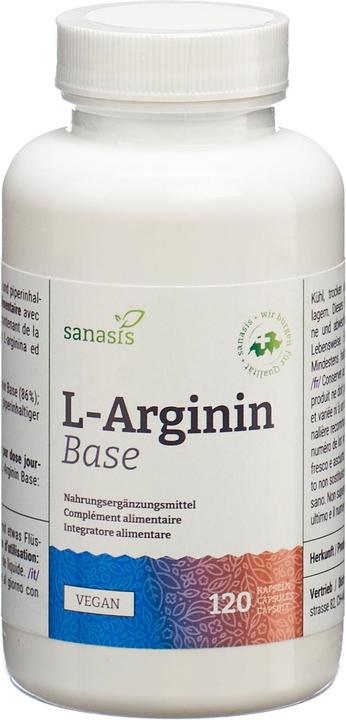 Image du produit Sanasis Gélule de L-Arginine Base (120 pièce(s), Capsules, 119 g)