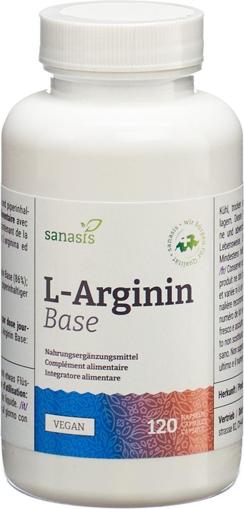 Actual product image Sanasis L-Arginine Base Capsule (120 Piece, Capsules, 119 g)