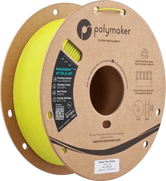 Immagine prodotto Polymaker HT-PLA-GF (PA-GF, 1.75 mm, 1000 g, Verde)