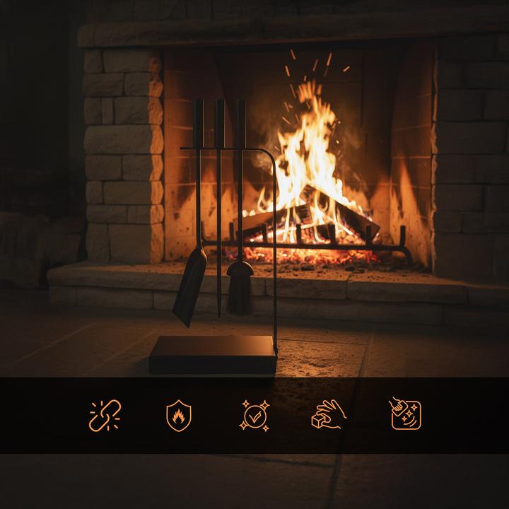 Image du produit Relaxdays Ensemble de 4 outils de cheminée