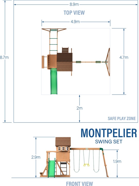 Immagine prodotto Backyard Discovery Torre da gioco Montpelier con altalene, scivolo e struttura per arrampicarsi