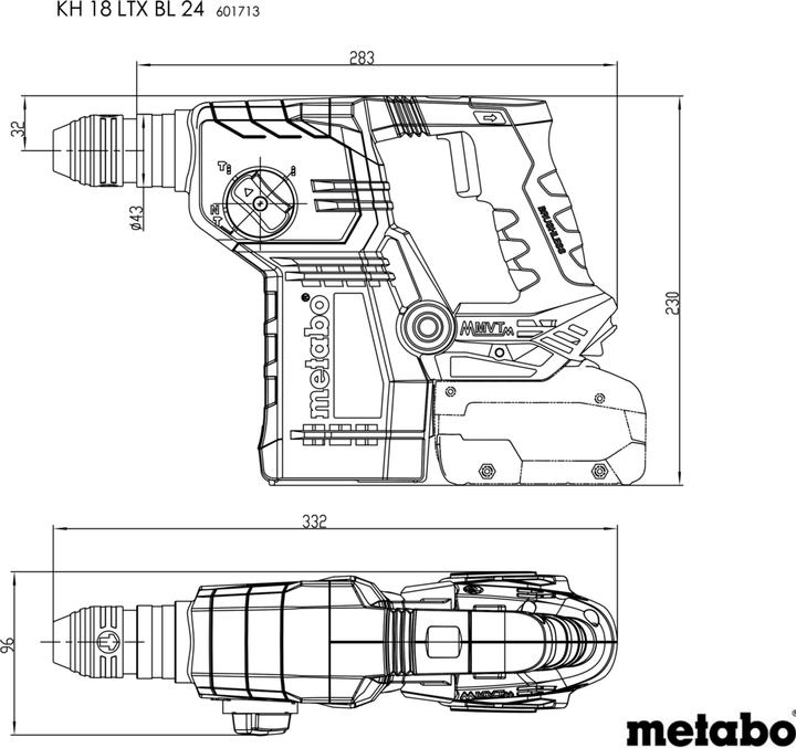 Image du produit Metabo KH 18 LTX BL 24 (Marteau perforateur)