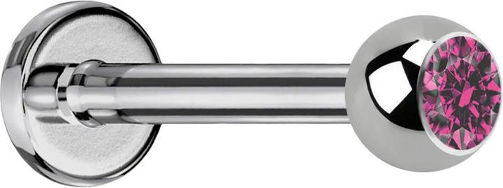 Immagine prodotto Star Piercing Labret in argento con cristallo a sfera rosa (Titanio, senza ottone)