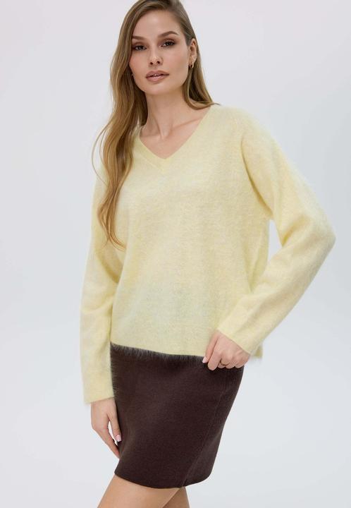 Produktbild Bellemere Pullover Brushed Silk Cashmere V-Neck Sweater (One Size)
