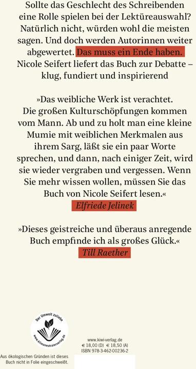 Actual product image Frauen Literatur (German, Nicole Seifert, 2021)