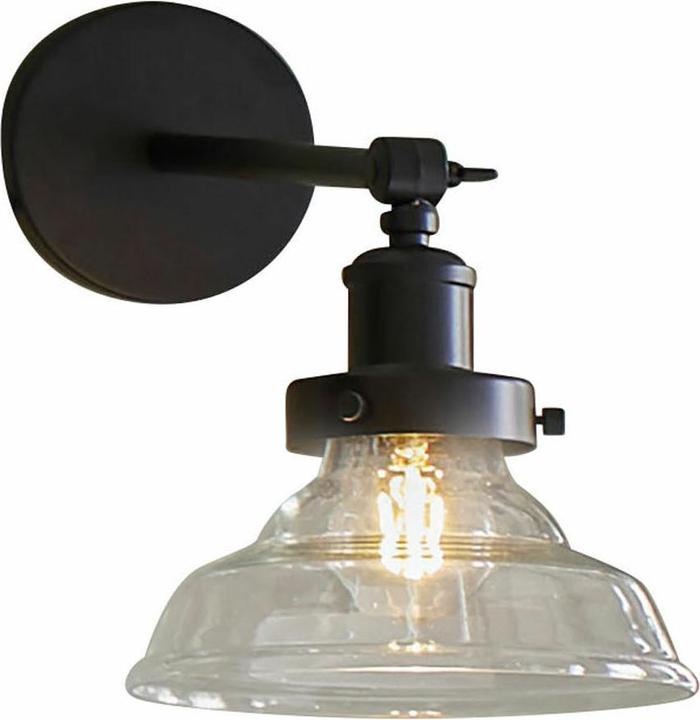 Loberon Wandlampe Manel schwarz/klar (E27)