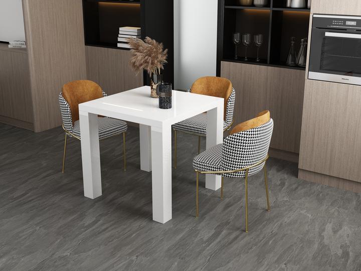 Image du produit SalesFever Table à manger blanc brillant (80 x 80 x 76 cm)