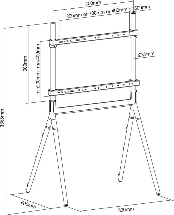 Produktbild InLine Woodstand Studio TV-Standfuss (70", 40 kg)