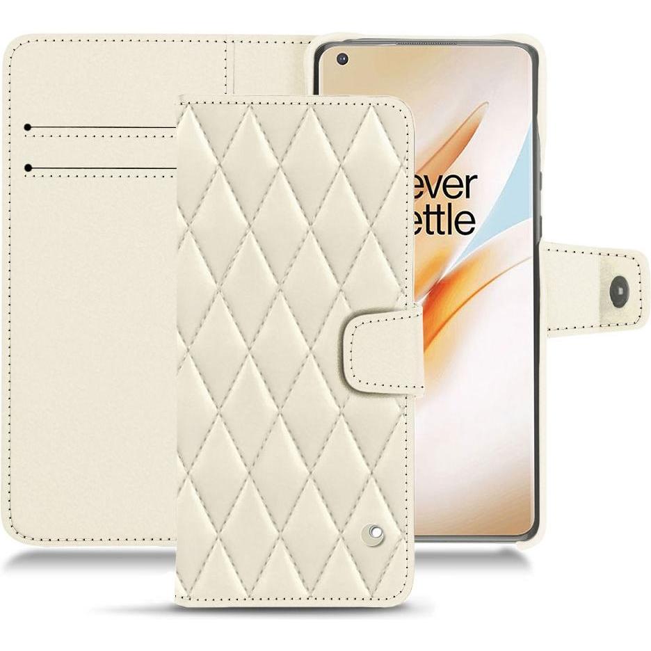 Noreve Lederschutzhülle Wallet (OnePlus 8 Pro), Smartphone Hülle, Weiss