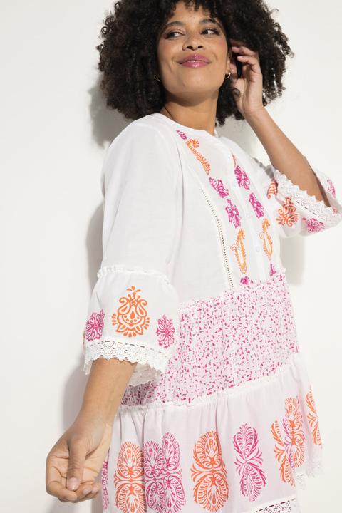 Actual product image Angel of Style 3/4-Sleeve V-Neck Patterned Stripe Tunic (48)