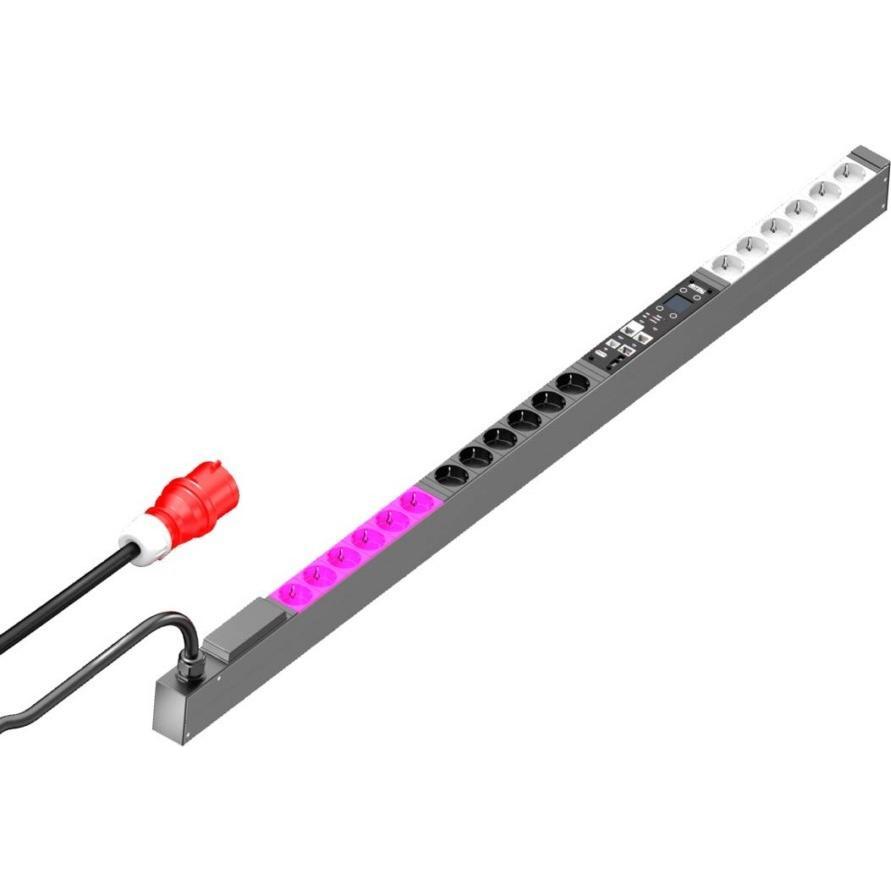 Thumbnail - Rittal 7979233 PDU metered 16A/3P CEE 18xCEE7/3 Schuko PDU Basic Stromverteilung, Server Zubehör, Schwarz