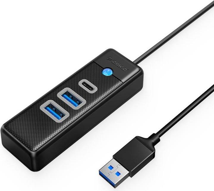 Orico Adattatore Hub USB a 2x USB 3.0 + USB-C, 5 Gbps, 0,15 m (nero) (USB-C, 3 porte)