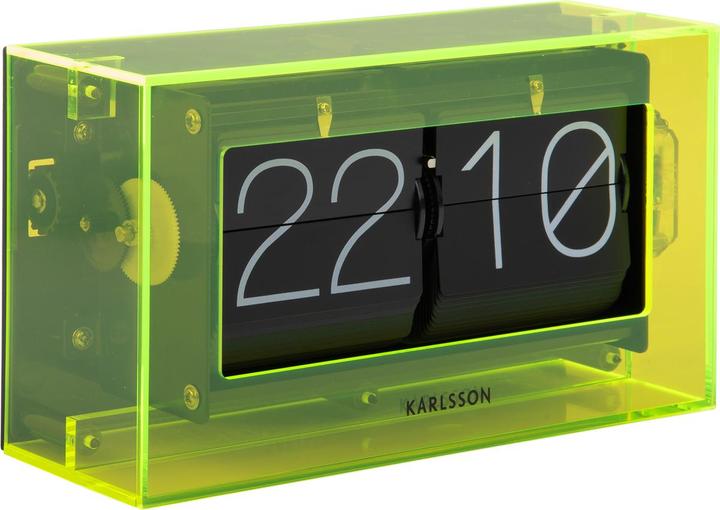 Productafbeelding Karlsson Tafelklok Boxed Flip - Geel - 20.7x7.1x11.7cm - Scandinavisch
