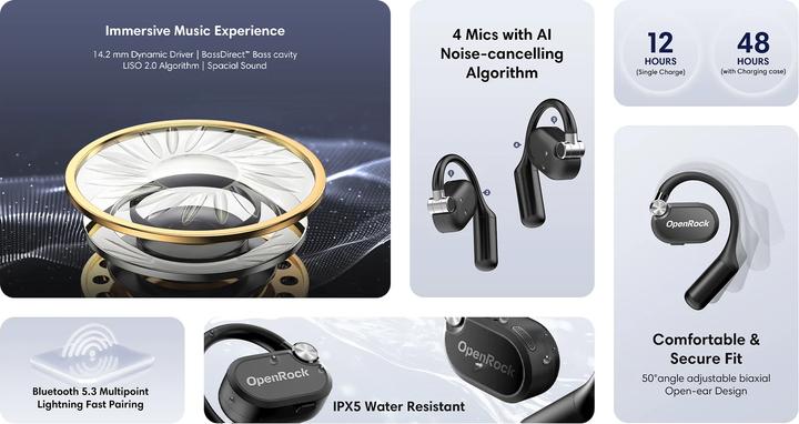 Actual product image OneOdio OpenRock X (ANC, 12 h, Wireless)