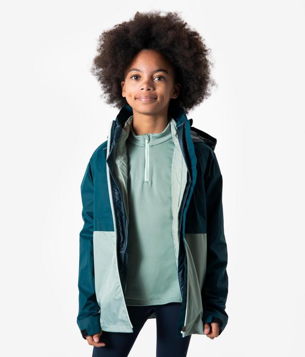 Image du produit Kiprun Veste running imperméable et chaude Enfant, JKT 3in1 bleu et vert (140)