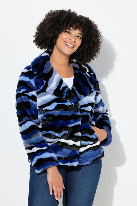 Produktbild Angel of Style Plüschjacke, Straight Fit, offene Form, farbiges Muster (50)